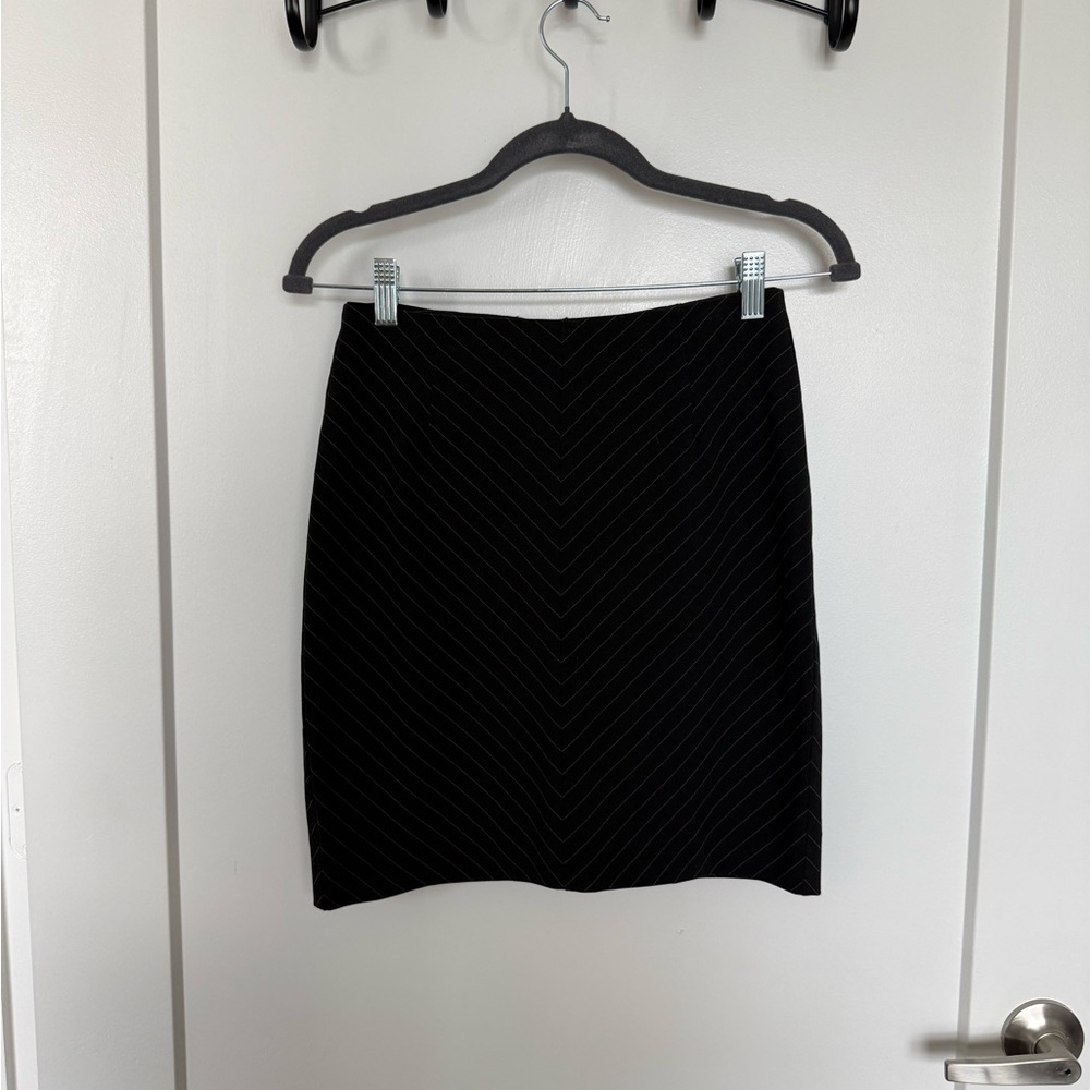 BCX Black Chevron-Texture Pencil Skirt